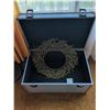 Image 5 : Blue Ostrich-Embossed Storage Trunk With Metal Hardware