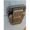 Image 8 : Blue Ostrich-Embossed Storage Trunk With Metal Hardware
