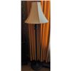 Image 1 : Tall Floor Lamp with Fabric Shade and Decorative Metal Base