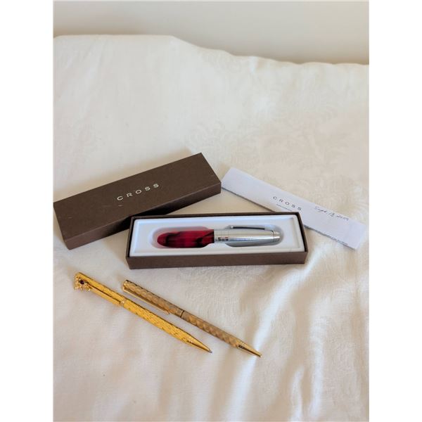 Cross Two-Pen Set with Gift Box, Plus Two Gold-Tone Ballpoint Pens
