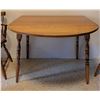 Image 13 : Wood Drop-Leaf Dining Table With Two Windsor Arm Chairs