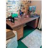 Image 1 : Office Desk, Steel Filing Cabinet, and Assorted Office Supplies