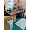 Image 2 : Office Desk, Steel Filing Cabinet, and Assorted Office Supplies