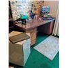 Image 3 : Office Desk, Steel Filing Cabinet, and Assorted Office Supplies