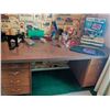 Image 5 : Office Desk, Steel Filing Cabinet, and Assorted Office Supplies