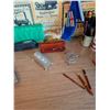 Image 8 : Office Desk, Steel Filing Cabinet, and Assorted Office Supplies