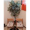 Image 2 : Wood Folding Chairs with Cushions and Artificial Ficus Plant