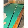 Image 4 : Wood-Framed Pool Table with Accessories and Cue Rack