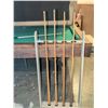 Image 5 : Wood-Framed Pool Table with Accessories and Cue Rack