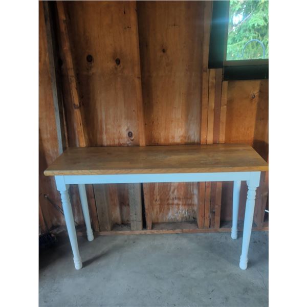 Rectangular Wood Table with Painted Turned Legs