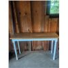 Image 1 : Rectangular Wood Table with Painted Turned Legs