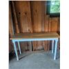 Image 2 : Rectangular Wood Table with Painted Turned Legs