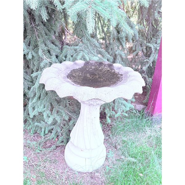 Cast Concrete Bird Bath, Approx. 27" Height and 20" Diameter