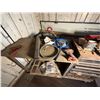 Image 4 : Metal Frame, Table & Toolbox w/ Contents: Adhesives, Hardware, etc on Rolling Dolly