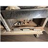 Image 8 : Metal Frame, Table & Toolbox w/ Contents: Adhesives, Hardware, etc on Rolling Dolly