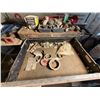 Image 9 : Metal Frame, Table & Toolbox w/ Contents: Adhesives, Hardware, etc on Rolling Dolly