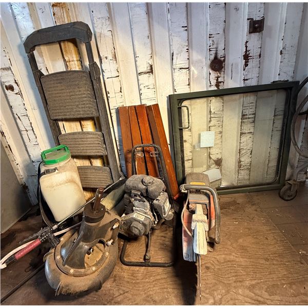 Husqvarna K970 Concrete Cutter, Oztec BP-50a Vibrator, Access Truck Parts B66168 Pump, Gorilla Stepl