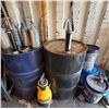 Image 1 : Qty 2 55-Gallon Drums w/ Manual Pumps, Antifreeze Bottles, Buckets Hydraulic Oil, etc