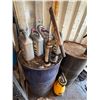 Image 2 : Qty 2 55-Gallon Drums w/ Manual Pumps, Antifreeze Bottles, Buckets Hydraulic Oil, etc