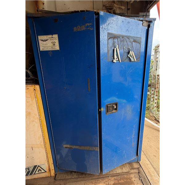 Eagle CRA-45 Acid & Corrosive Storage Cabinet 43" x 18" x 65"H w/ Contents: Gas Cans, Oil, Diesel Fl