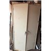 Image 1 : Metal 2-Door Cabinet 36" x 18" x 71"H w/ Misc Landscape Tools & Contents: Paint, Stop-Leak, etc