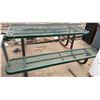 Image 1 : Green Metal Mesh Picnic Table w/ Attached Benches 72" x 30" x 31"H