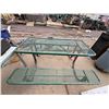 Image 2 : Green Metal Mesh Picnic Table w/ Attached Benches 72" x 30" x 31"H