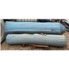 Image 1 : Multiple Rolls Blue Privacy-Slatted Chain Link Fencing 82"W