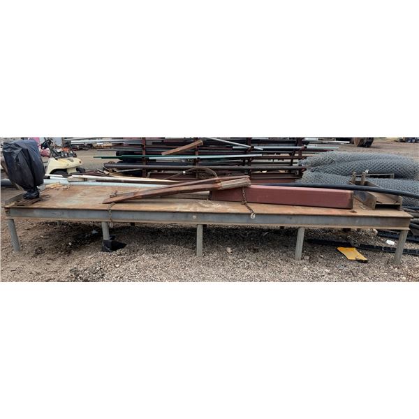 Metal Workbench w/ Attached Ryobi Drill Press 193" x 48" x 28"H