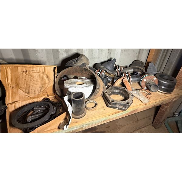 Multiple Industrial Piping Components: Flanges, Gasket Seals, Pipes, Hardware, etc