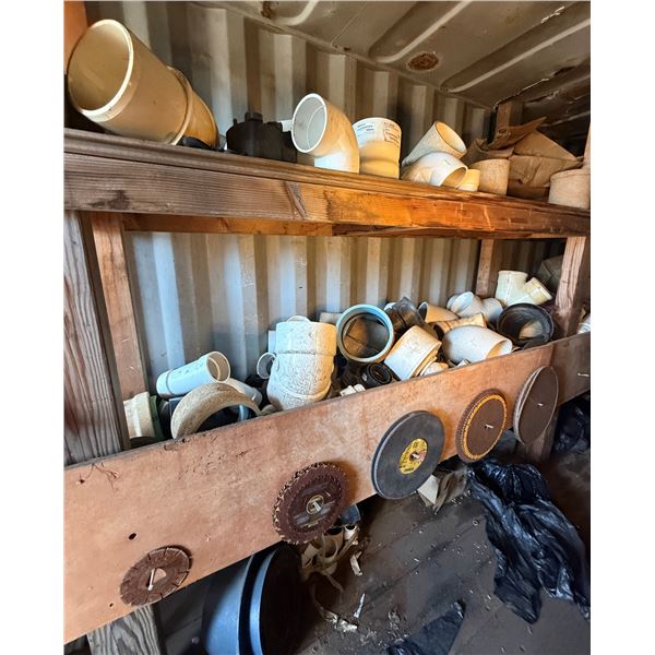 Multiple PVC Pipe Sections, Abrasive Cutting Wheels, Drain Cover, etc Misc Sizes