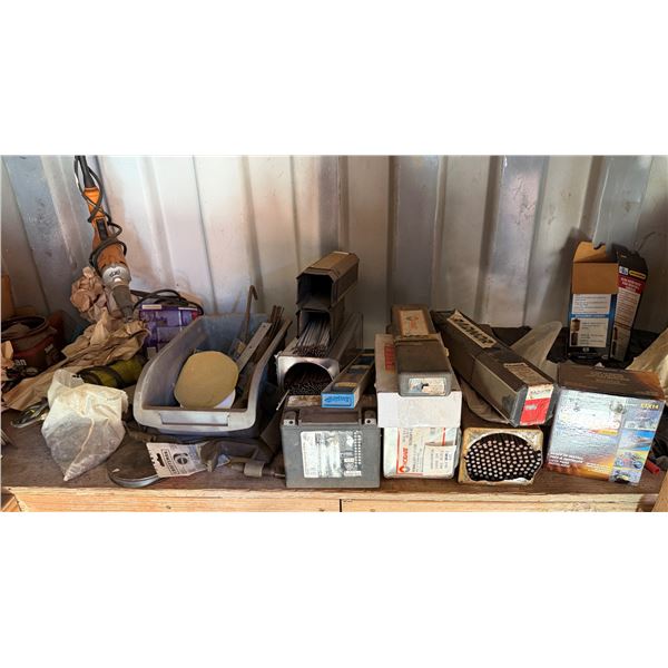 Multiple Radmor E6013 Electrodes, Legend Battery, Clamps, Power Tools, etc