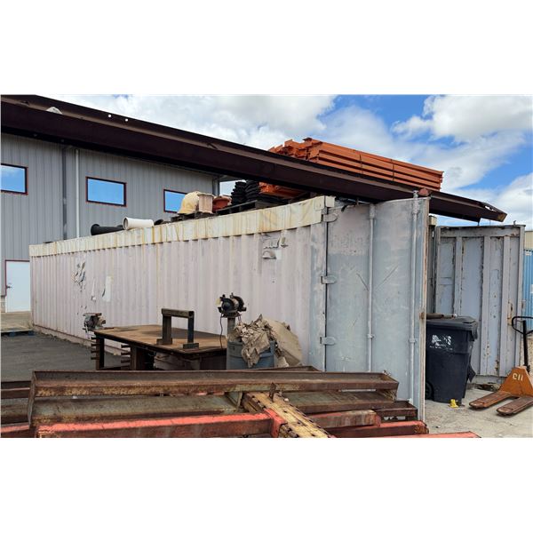 White 40' Shipping Container w/ Reinforced Roof (contents not included) - pickup the next week