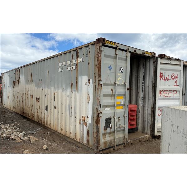 Gray 40' Shipping Container (contents not included) - pickup the week after the auction ends