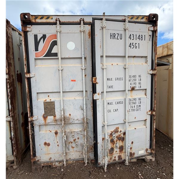 Gray 40' Shipping Container (contents not included) - pickup the week after the auction ends
