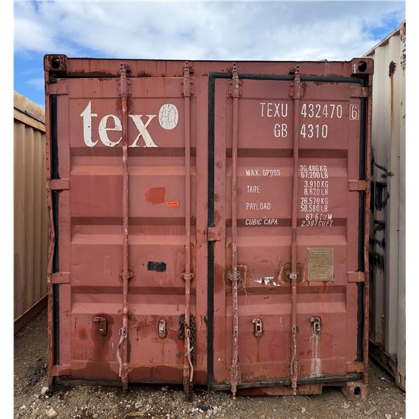 Red 40' Shipping Container (contents not included) - pick up the week after the auction ends
