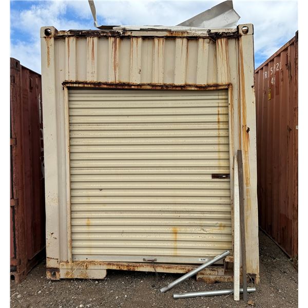 White 40' Shipping Container w/ Reinforced Roof & Roll-Up Door (contents not included)