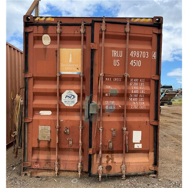 Red 40' Shipping Container (contents not included) - pickup the week after auction ends