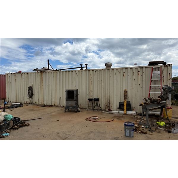 White 40' Shipping Container w/ Roll-Up Door (contents not included) - pickup the following week