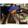 Image 5 : Contents of Shelf: Bike Wheels, SafeWaze Straps, Paint Rollers, Light Bulbs, Hardware, etc