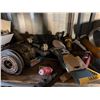 Image 13 : Contents of Shelf: Wheels, Gradall Starter, Jisan Hydraulic Breaker, PennBarry Fan, Garnet Abrasive,