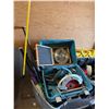 Image 4 : Makita Circular Saw w/ Blades, Planer, Misc Tools, Tape, Air Hose, Hardware, etc