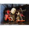 Image 6 : Makita Circular Saw w/ Blades, Planer, Misc Tools, Tape, Air Hose, Hardware, etc