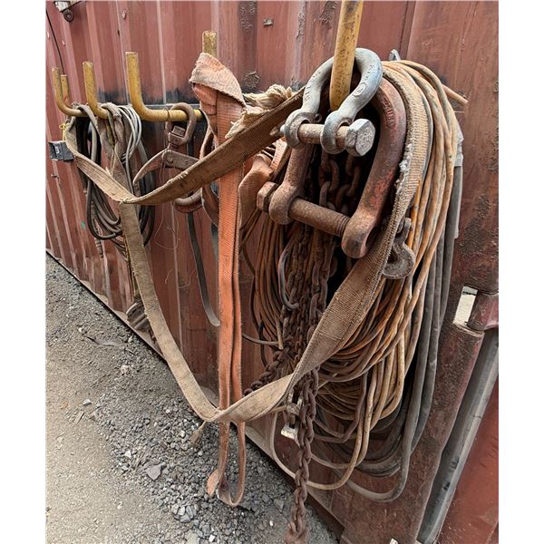 Multiple Hoses, Cable, Canvas Straps, Chain, Shackles, etc