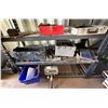 Image 1 : Contents of Shelf: Napa Wrench Set, Ryobi Chain Saw, Napa Tire Bead Seating Tool, Hand Tools, Hardwa