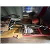 Image 10 : Contents of Shelf: Hoses, Pipe Threader Kit, GPI Fuel Transfer Pump, Diesel Engine Components, etc