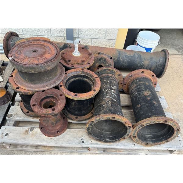 Multiple Ductile Iron Pipe Fittings, Misc Sizes