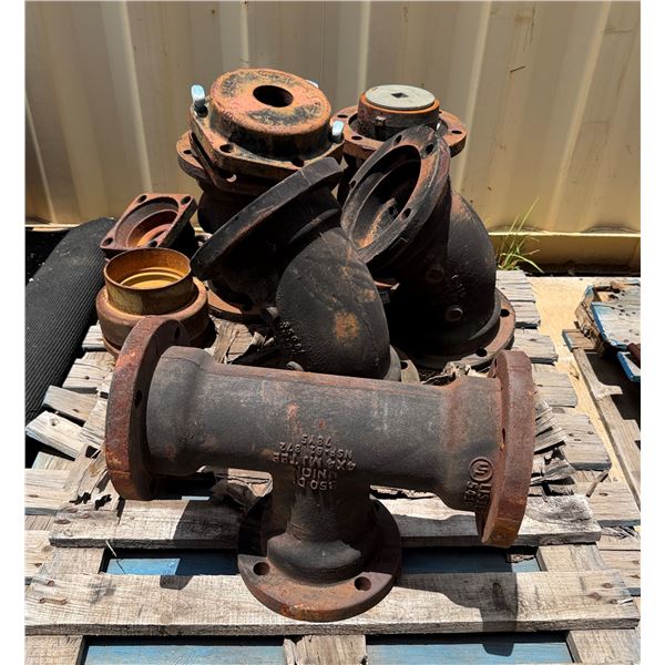 Multiple Ductile Iron Pipe Fittings, Misc Sizes
