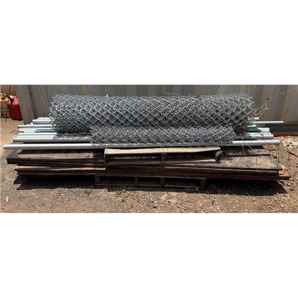 Multiple Metal Pipes & Rolls Chain Link Fencing, Misc Sizes