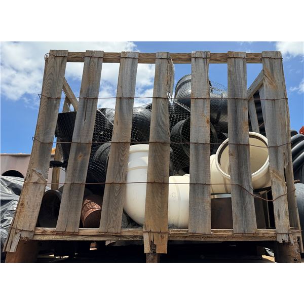Wooden Bin Multiple Pipe Fittings, etc Misc Sizes